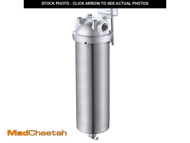 Lot 74-12600240 - Amwater NSF/ANSI 42 Stainless Steel Whole House Water Filter Housing, 10" x 2.5" Sediment Water Filt...