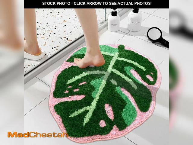 Lot 74-14431821 - Sisher Monstera Bath Mat Cute Leaf Bath Mat Non Slip Soft Bathtub Mat - UNUSED