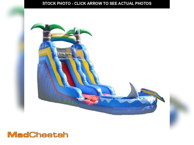 Lot 74-12202189 - HeroKiddo 15Ã¢â¬ Ocean Shark Commercial Grade Lightweight Premium Water Slide with Detachable Pool ...