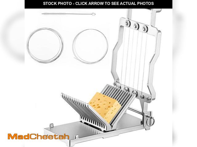 Lot 74-12784317 - *DIRTY* VEVOR Cheese Cutter with Wire 1 cm and 2 cm Cheeser Butter Cutting Blade Replaceable Cheese ...