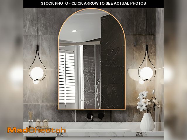 Lot 74-12799475 - CONGUILIAO Arch Wall Mirror 20"x30" Bathroom Arched Mirror Vanity Mirror Gold - UNUSED