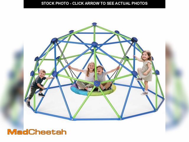 Lot 74-14243805 - 10FT Climbing Dome with Swing Set, Kids Dome Climber Jungle Gym Outdoor Play Toddler Play Set for Ag...