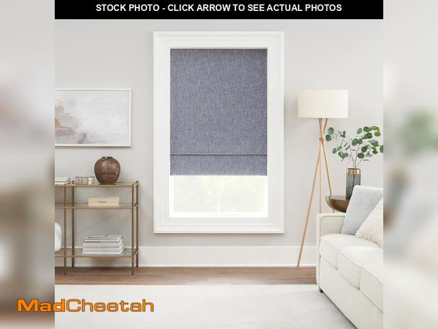 Lot 74-12367453 - Eclipse Drew Noise Reducing Blackout Cordless Lined Window Roman Shade for Living Room, 36 in x 64 i...