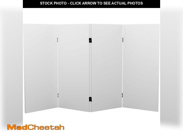 Lot 74-13331209 - 3 ft. Short Do It Yourself Canvas Folding Screen 4 Panel - UNUSED