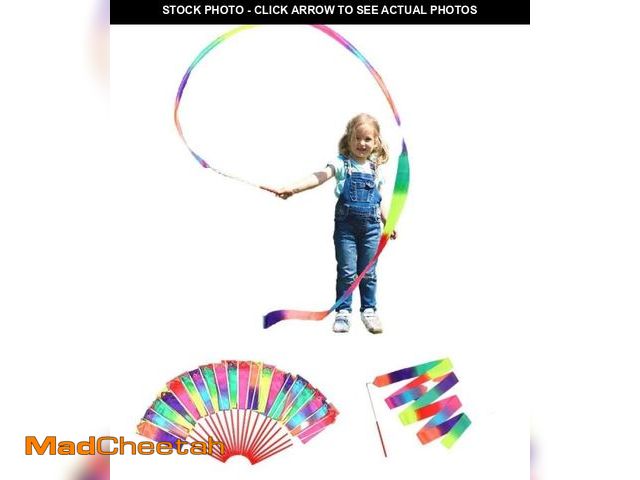 Lot 74-11548773 - dervea 20 Pack Ribbon Dancing Wands Party Favors for Kids, Rainbow Birthday Decorations, Princess Pa...