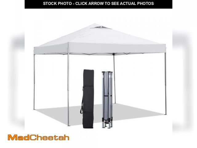 Lot 74-12424827 - OVASTLKUY 10 ft. x 10 ft. White Patio Canopy Tent Pop Up Gazebo - UNUSED
