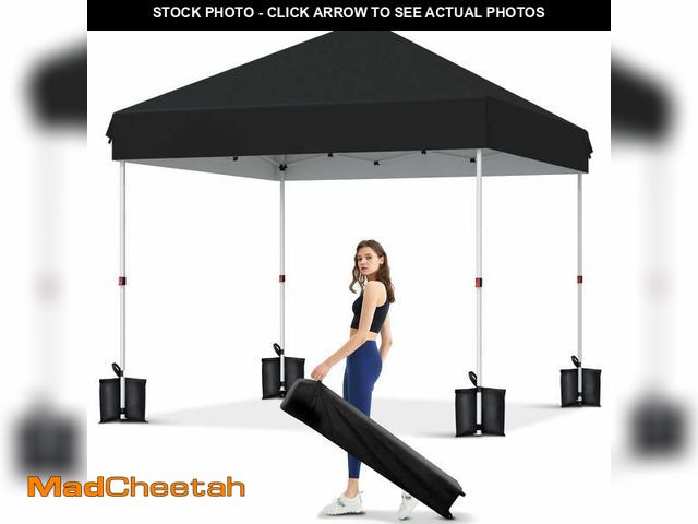 Lot 74-14351944 - Garvee Outdoor 10x10 ft Pop-up Canopy, One Button Push Setup, Heavy Duty, Portable Roller Bag, Black...