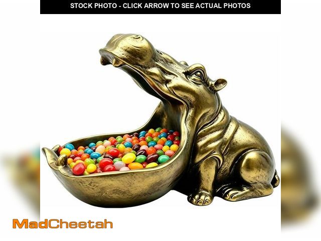 Lot 74-14058356 - CUZOKOLA Hippo Statue Hippopotamus Figurine Resin Sculpture for Home Decor Funny Candy Bowl Candy Ho...