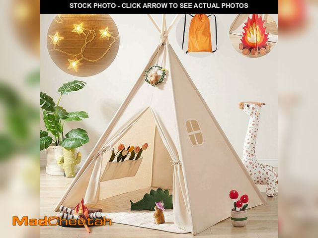 Lot 74-13955116 - Tiny Land Teepee Tent for Kids with Star Lights, Foldable Play Tent for Girls &amp; Boys, Washable I...