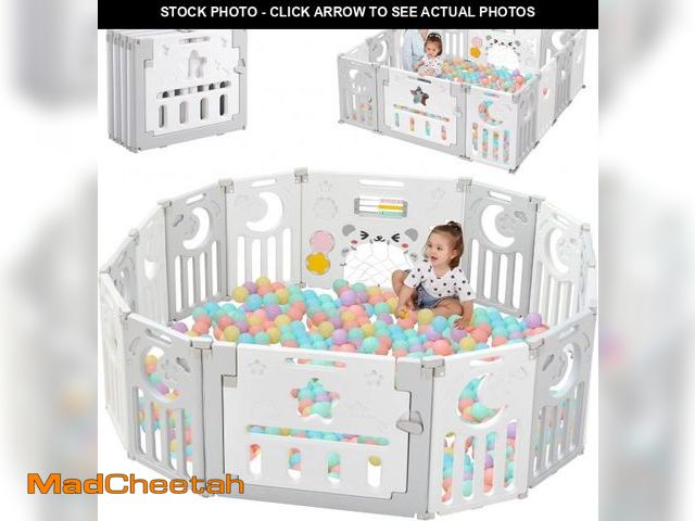 Lot 74-12137485 - Baby Playpen, Dripex Foldable Playpen for Babies and Toddlers, Custom Shape Baby Fence, Safety Play ...