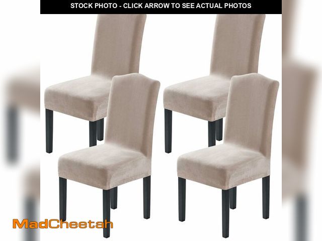 Lot 74-13543684 - H.VERSAILTEX Velvet Dining Chair Covers Stretch Chair Covers for Dining Room Set of 4 Parson Chair S...