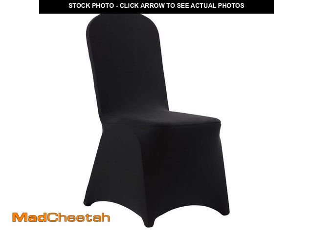 Lot 74-14359429 - SKYSHALO 150 Piece Black Chair Covers, Fits Chair Measures up to 20.08 x 17.72 x 37.4 in., Polyester...