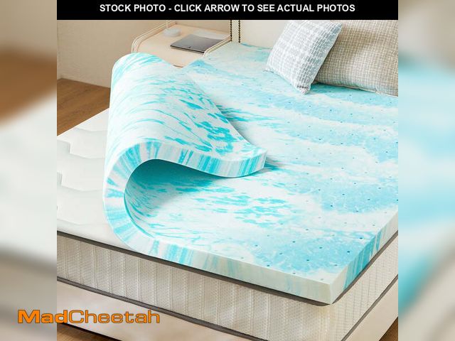 Lot 74-14067221 - DUMOS Mattress Toppers Memory Foam Twin Size, 4 Inch Thick Bed Topper Pad Cooling Gel Infused Soft C...