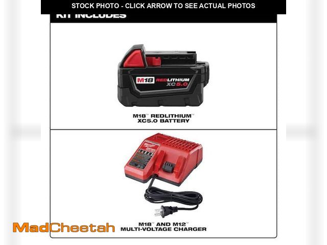 Lot 74-13603233 - M18 18-Volt Lithium-Ion XC Starter Kit with One 5.0Ah Battery and Charger - UNUSED