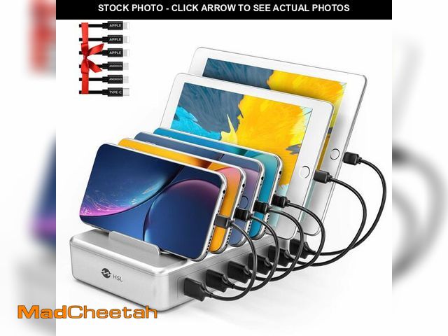Lot 74-12699357 - Charging Station for Multiple Devices - 6 Port Fast Charging Station for iPhone iPad Android and Tab...