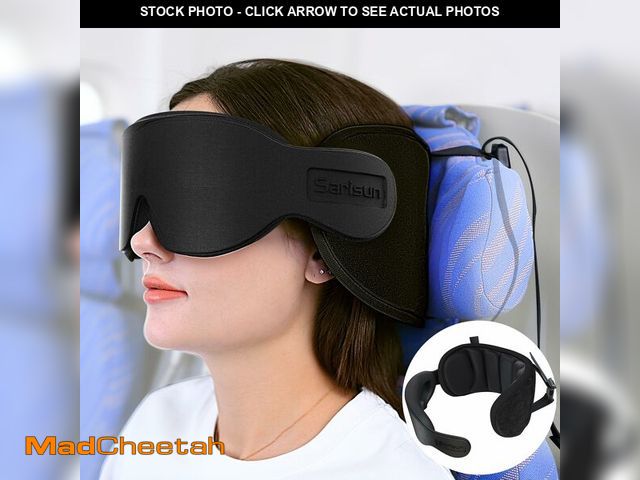 Lot 74-13965132 - SARISUN Travel Pillows for Airplanes, 360ÃÂ° Support Headrest Pillow with Eye Mask for Sleeping, Tr...