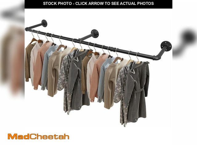 Lot 74-13710045 - Livabber Industrial Pipe Clothes Rack, Heavy Duty Detachable Iron Garment Rack Wall Mounted, Rustic ...
