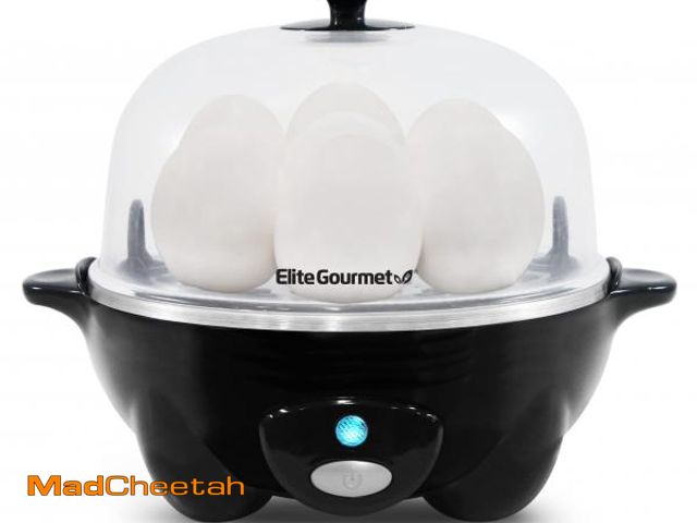 Lot 74-11549390 - Elite Gourmet EGC-007B# Rapid Egg Cooker, 7 Easy-To-Peel, Hard, Medium, Soft Boiled Eggs, Poacher, O...