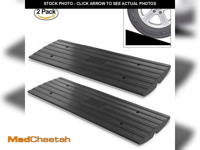 Lot 74-12160659 - Car/Truck Curb Ramps Driveway Rubber Threshold Car Curb-Side Bridges (Pair) - UNUSED