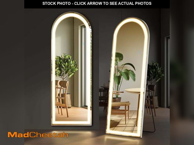 Lot 74-13815603 - (MISSING HARDWARE) EDX LED 3 Color Lighting Full Body Mirror 63"x 20" Arched Floor Mirror with Light...