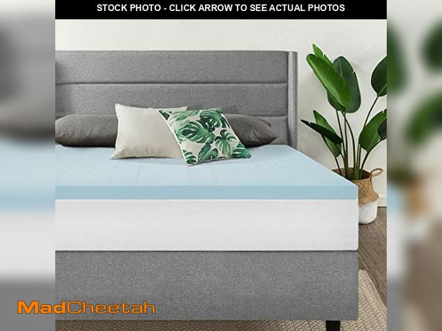 Lot 74-12695399 - Best Price Mattress 1.5 Inch Ventilated Memory Foam Mattress Topper, Cooling Gel Infusion, CertiPUR-...