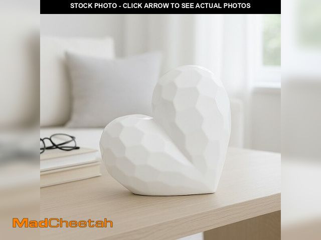 Lot 74-13038971 - Decorative Ceramic Heart Sculpture for Home Decor - Ornament for Bathroom, Office, and Living Room D...