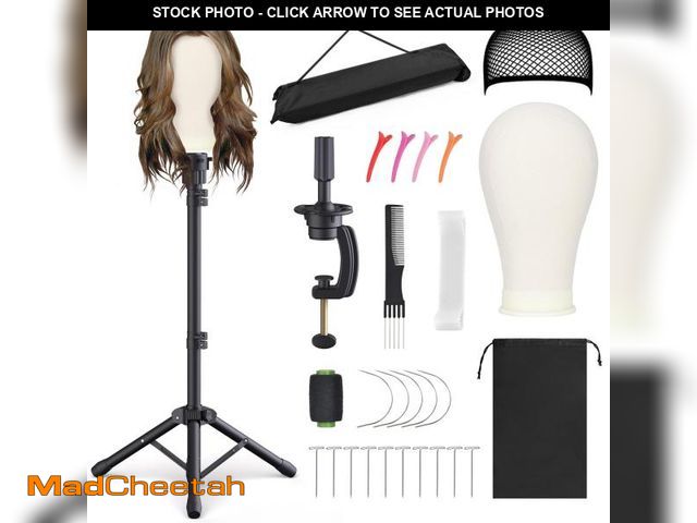 Lot 74-12441566 - Relx Reinforced Wig Stand with Mannequin Head - Adjustable Wig Head Stand with Head for Wigs - Manik...