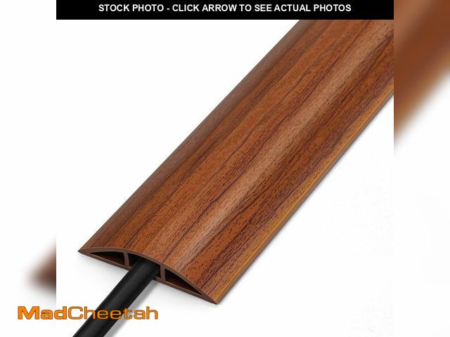 Lot 74-14044567 - 6FT Cord Covers, Walnut Wood Floor Cable Management - Protects Cords, Cavity: 0.47" x 0.24" - UNUSED