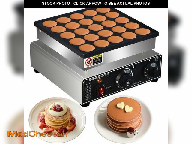 Lot 74-12697027 - 110V US Commercial 25PCS Mini Pancake Maker,950W Mini Dutch Pancake Maker,Non-stick,Dutch Poffertjes...