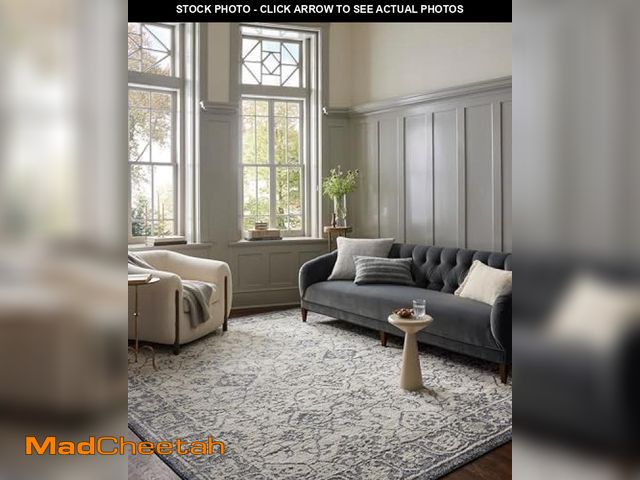 Lot 74-12429065 - Loloi Magnolia Home by Joanna Gaines X Gigi Ivory/Blue 7'-10" X 10' Area Rug - UNUSED