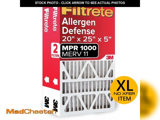 Lot 74-13733719 - Filtrete 20x25x5 Air Filter MERV 11, MPR 1000 Micro Allergen Defense 2-Pack, Fits Lennox, AC Furnace...