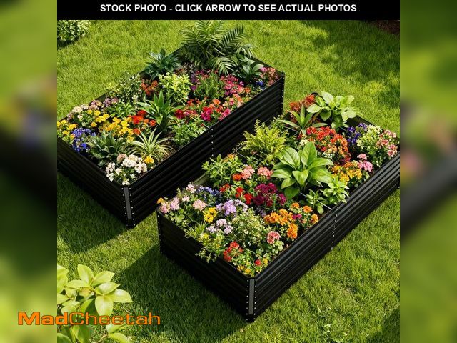 Lot 74-14613411 - COMHOMA 2 Pack Raised Garden Bed 6x3x2ft,Galvanized Metal Planter Box Kit for Outdoor Gardening,Larg...