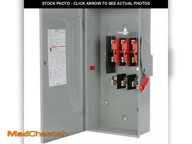 Lot 74-13927430 - SIEMENS HF324N 200-Amp, 3 Pole, 240-volt, 4 Wire, Fused Heavy Duty, Type 1, Gray - UNUSED