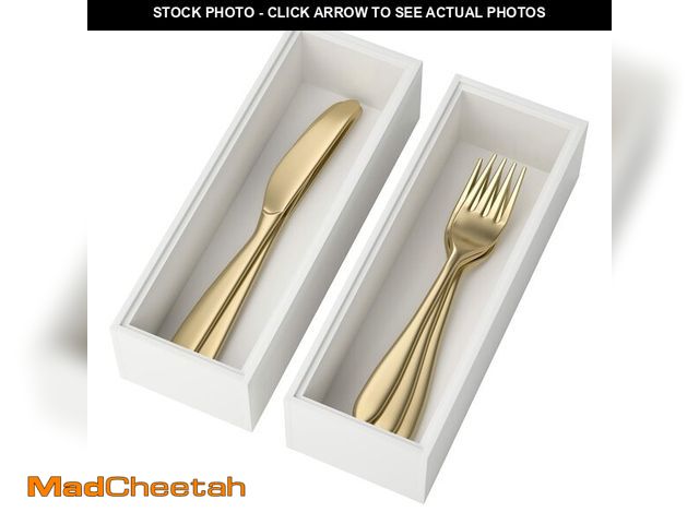 Lot 74-13571545 - Lixple Utensil Organizer Silverware Drawer Organizer - Set of 2, Stackable Kitchen Organization, Bam...