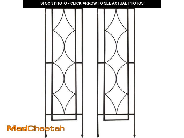Lot 74-14306894 - Sunnydaze 48 in. Steel Chic Diamonds Design Garden Plant Trellis - (Set of 2) - UNUSED