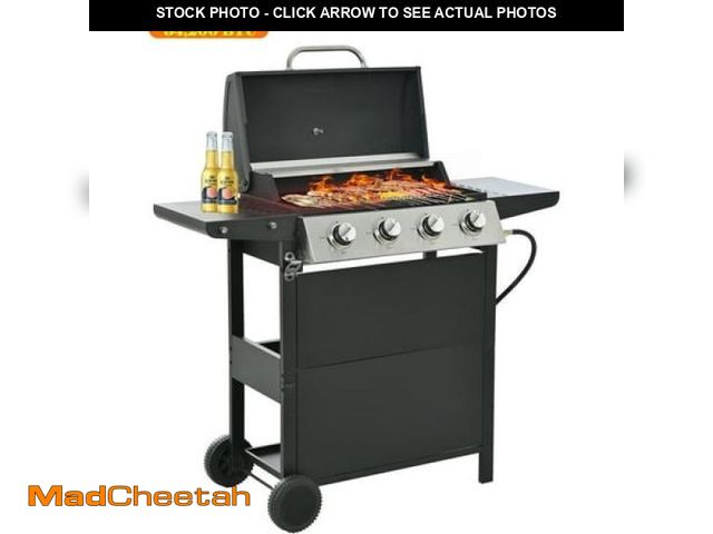 Lot 74-12420045 - Seizeen 3-Burner Propane Gas Grill  25 650 BTU Outdoor BBQ on Wheels  with Thermometer and Side Tabl...