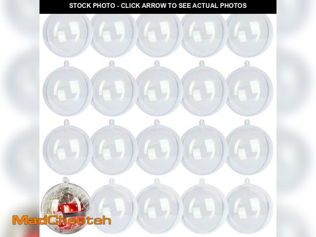 Lot 74-12697238 - 20 Pack Clear Plastic Fillable Ornament Ball 3.93''/100mm for Christmas,Holiday, Wedding,Party,Home ...