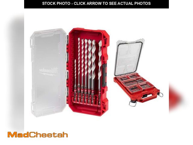 Lot 74-14193174 - Milwaukee SHOCKWAVE Carbide Multi-Material Drill Bit Set with Alloy Steel Screw Driver Bit Set with ...