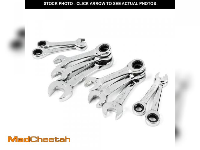 Lot 74-12492192 - Husky Stubby Ratcheting SAE/MM Combination Wrench Set (10-Piece) - UNUSED
