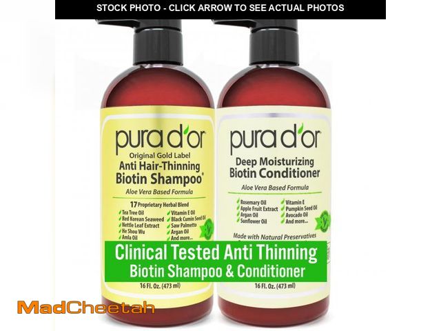 Lot 74-12311944 - PURA D'OR Anti-Thinning Biotin Shampoo &amp; Deep Moisturizing Conditioner Original Gold Label Set (...