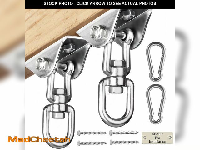 Lot 74-14044823 - Aisto Heavy Duty Swing Hangers for Wooden Sets 2000 LB Capacity Hammock Hanger 360 Swivel Stainless ...