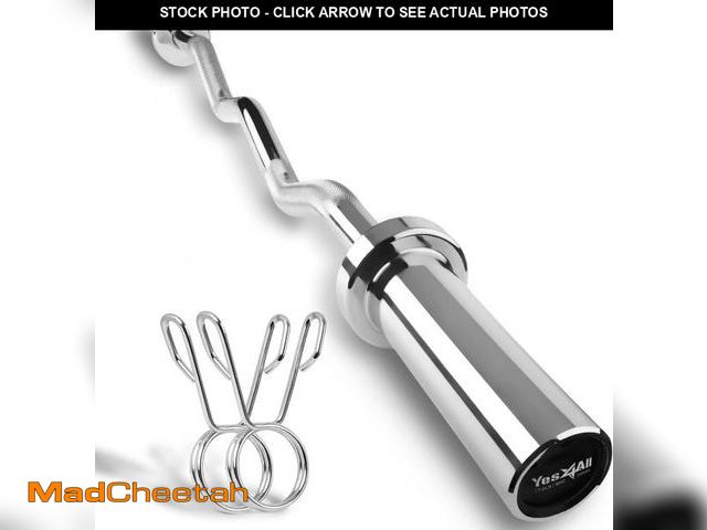 Lot 74-12399473 - Yes4All Metal Olympic Barbell Curl Bar 200 lbs - Elevate Your Strength Training - UNUSED