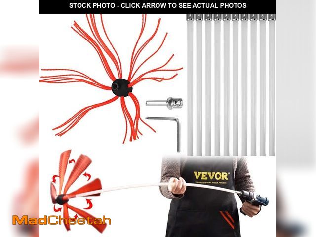 Lot 74-12773742 - VEVOR Flexible Chimney Sweep Kit 33 ft. Chimney Sweep Brush with 10 Nylon Flexible Rods Rotary Chimn...