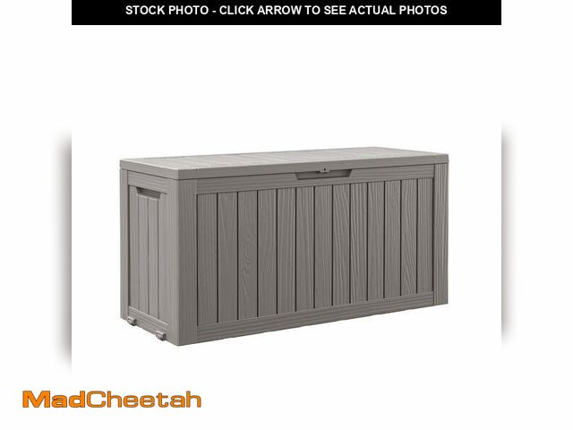 Lot 74-14353093 - Bifanuo 80 Gallon Resin Deck Box with Lock, Waterproof Outdoor Storage for Patio Furniture, Garden T...