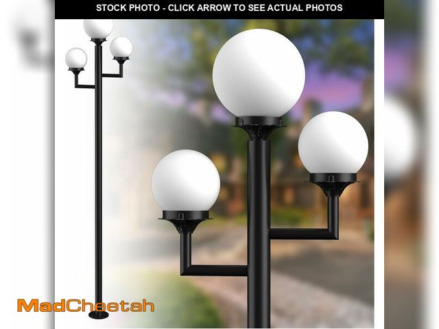 Lot 74-13697670 - ACOHOOK 79'' Outdoor Post Lights Waterproof, Triple Head Street Light Pole Lamp for Outside,3Pcs 10W...