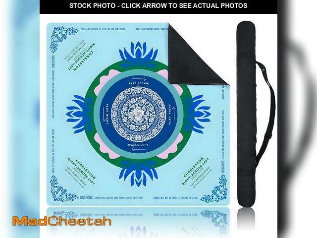 Lot 74-14208182 - ECVLRTK Blue Mahjong Mat for Table, American Mahjong Mat with Printed Rules, 31.5" x 31.5", Anti-Sli...