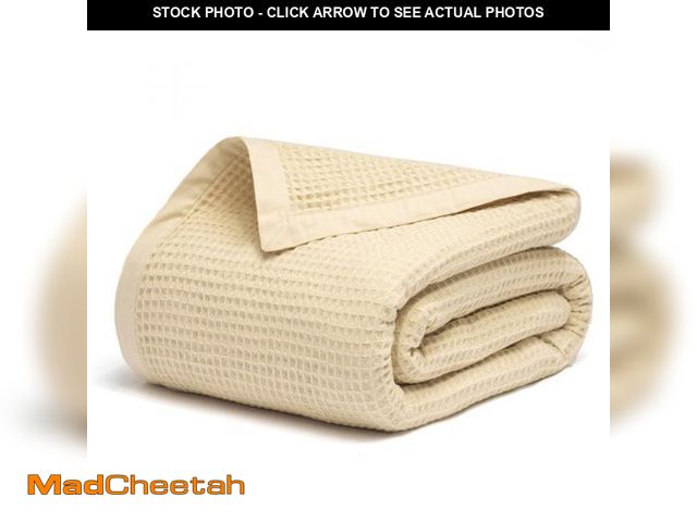 Lot 74-12538162 - Salt Earth GOTS Certified 100% Organic Cotton Throw Blanket, 90" X 90" Waffle Blankets &amp; Throws ...