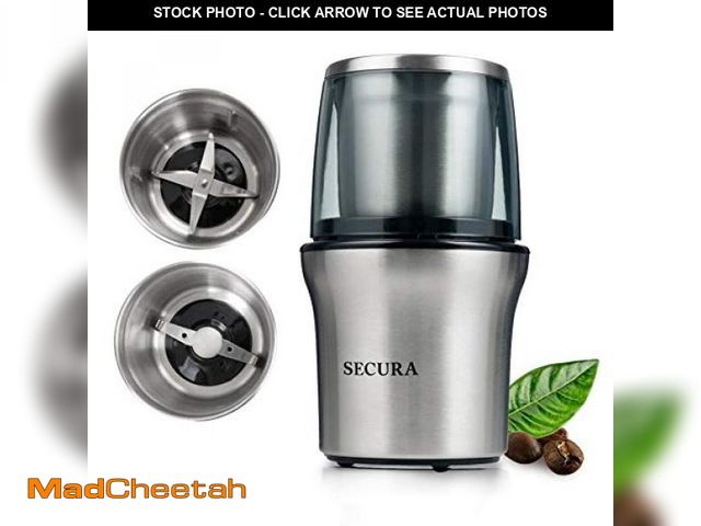 Lot 74-12331459 - *SEE DETAILS* Secura Electric Coffee Grinder and Spice Grinder with 2 Stainless Steel Blades Removab...