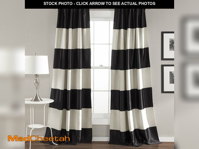Lot 74-12703180 - Lush Decor Montego Striped Window Curtains Panel Set for Living Room, Dining Room, Bedroom (Pair), 8...