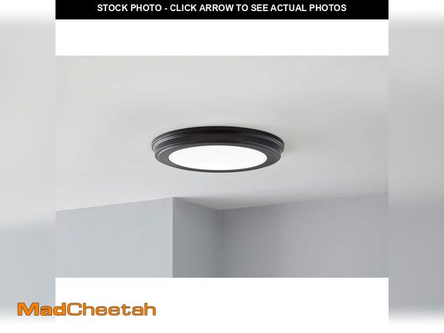 Lot 74-12534701 - *PAINT CHIP* Commercial Electric 13 in. Matte Black Selectable LED Flush Mount *PAINT CHIP*  - USED
